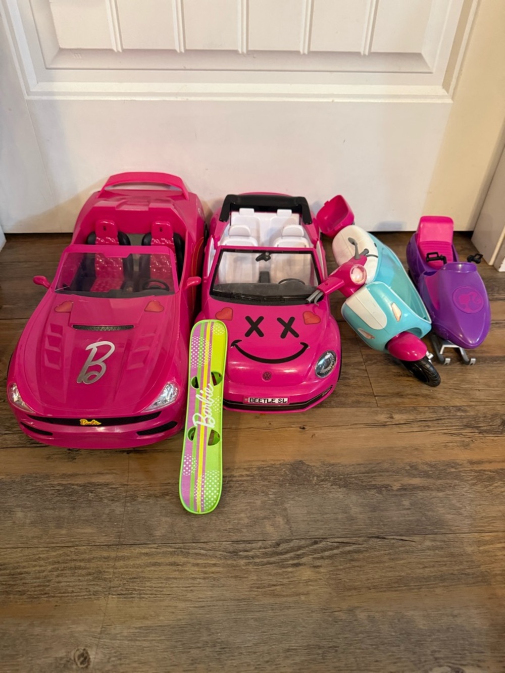 Barbie Hot Pink Convertible & Scooter Vehicle Playset with Aqua Scooter